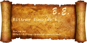 Bittner Euszták névjegykártya
